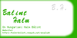 balint halm business card