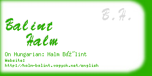 balint halm business card